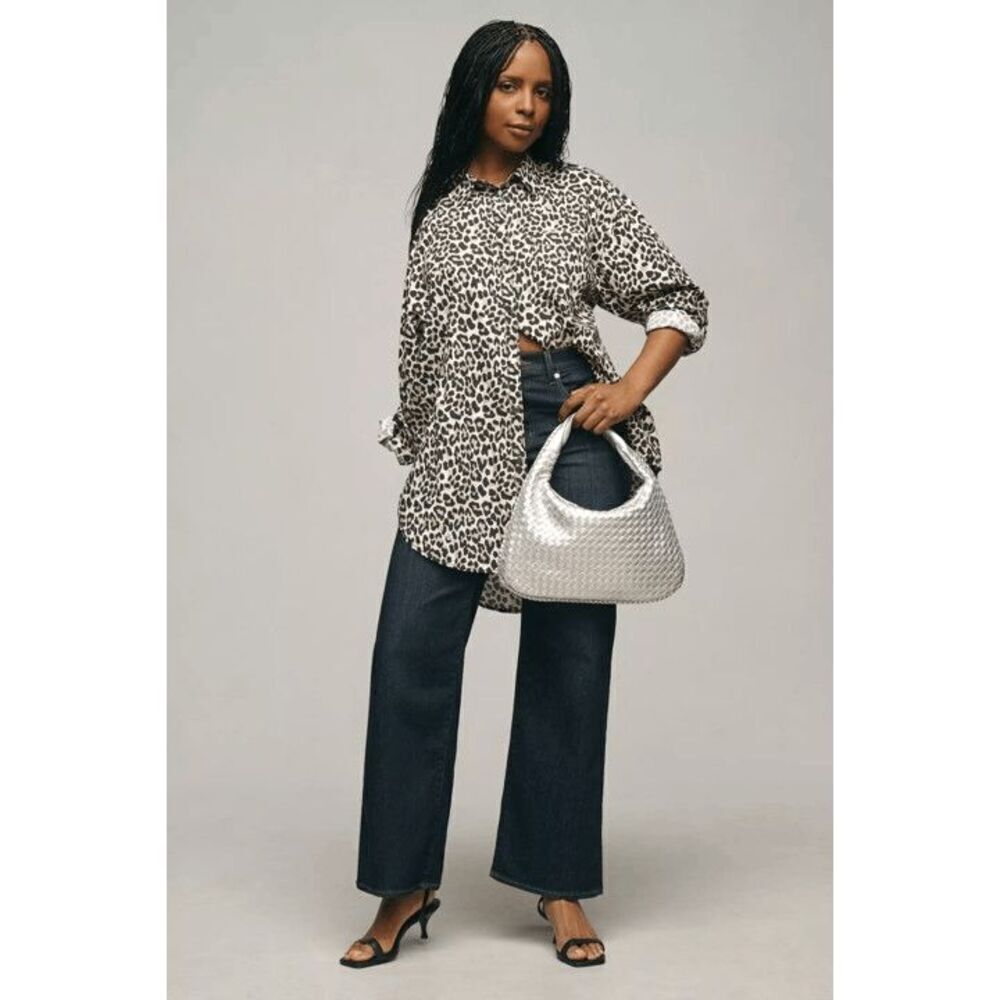 Maeve Anthropologie Bennet Leopard button down shirt Sz LP